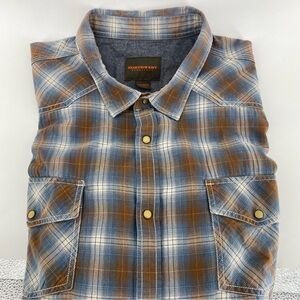 Northwest Territory Men's 3XLT Casual Blue/ Brown Plaid Long Sleeve Shirt
